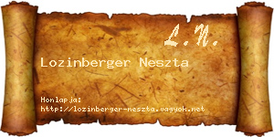 Lozinberger Neszta névjegykártya